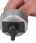 A Solid 5Pc Hole Saw Kit For Woodworkers Pros And DIYers Alike Featuring Giant 2-5 Inch Alloy Cutters With Sharp Drill Bits For Gypsum Board Plastic And Thin Metal Sheets That Are Ready To Rock In Any Garage Or Workshop Job Site Today. 2 1/2 in 64mm alloy hole saw with mandrel