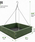 Platform Bird Feeder With Wooden Tray For Outdoor Gardens And Courtyards Hanging Bird Feeder Tray Durable Weather Resistant