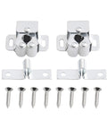 Push To Open Cabinet Latches 2 Pack Magnetic Door Clips for Kitchen Wardrobe Drawers, white zinc with screws, top view