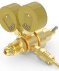 Argon CO2 Regulator For MIG TIG Welding With Dual Gauges Dope PSI Range Zero To Four Thousand CGA580 Inlet Eight Point Two Feet Hose