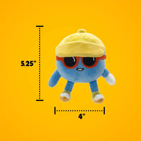 Ultra Soft 4 Inch Plush Golf Ball Toy With Gimme Character for fans, collectors, and golfers, blue and yellow design