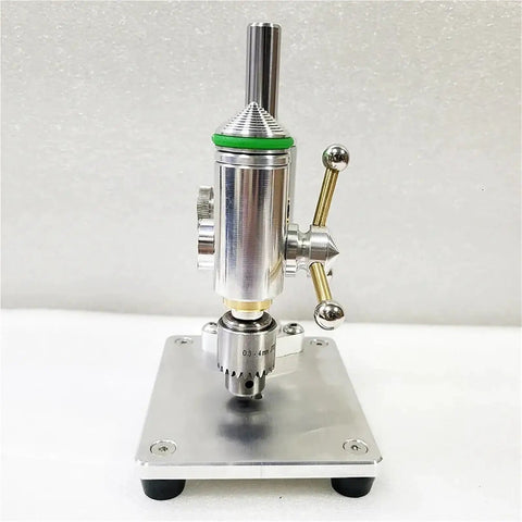 Precision Mini Bench Drill Press For Watch Repair And Diy Projects, compact aluminum build, adjustable chuck 0.3-4mm, benchtop design.