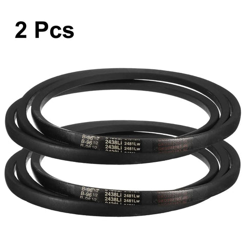 2 Pack B96 Half Rubber V Belt, B Section V-Belt, 99.2 Inches Outside Circumference, 0.67 Inch Width, 0.43 Inch Thick, Black Industrial Power Transmission Belt For Machinery And Equipment, 2 pcs