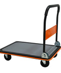 Heavy Duty Flatbed Cart And Hand Truck With 660 Lb Capacity Folding Design For Easy Storage Freakin Smooth Silent 360 Degree Swivel Wheels side view
