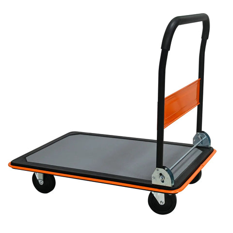 Heavy Duty Flatbed Cart And Hand Truck With 660 Lb Capacity Folding Design For Easy Storage Freakin Smooth Silent 360 Degree Swivel Wheels side view