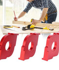 Heavy Duty Aluminum Router Template Jig And Precision Radius Corner Locator With Half Fillet Measuring Set Spanning R10 Through R35 Sizes For Dead On Sharp Edge Rounding Daily, featuring red radius templates.