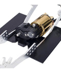 Low Center Of Gravity Metal Transmission Gearbox For One Tenth RC Crawlers Sealed R2 Gearbox With Steel Gears Sand Proof And Dust Proof Crawler Transmission For Capra Axle DIY Chassis Black installed in frame