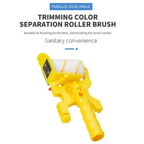 Paint Edger Roller Brush Kit With Handheld Edger And Roller For Clean Cut Edges On Walls And Ceilings with yellow handle