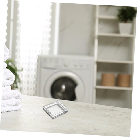 26mm Button Protector Cover With Double Sided Adhesive Waterproof Plastic Power Switch Guard on counter near washer