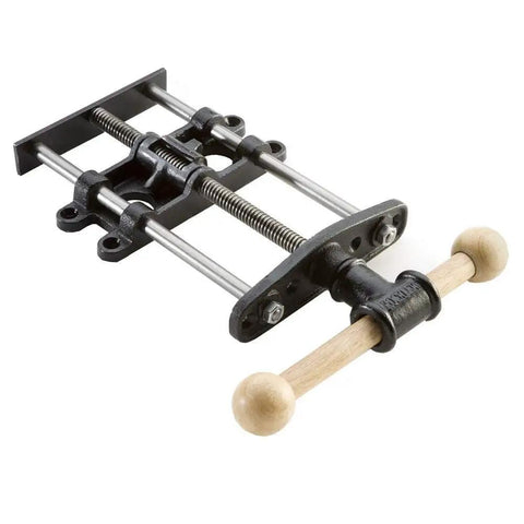 Quick Release Front Vise For Woodworking, 9 Inch Bench Vise With Dual Guide Rods To Stop Racking, metal construction, wood handle