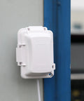 Outdoor Weatherproof 1 Gang Electrical Outlet Cover Plug In 120V AC Durable White Plastic Built Tough All Weather Protection