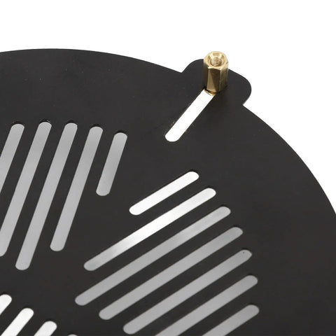 Close-up of Precision Focusing Mask for Telescopes, Aluminum Alloy Pattern, showing detailed pattern and mounting part.