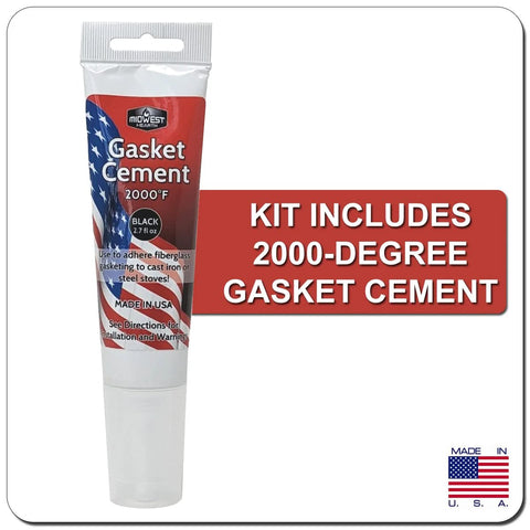 Midwest Hearth gasket cement tube, 2000°F, 2.7 fl oz, for wood stove gasket installation
