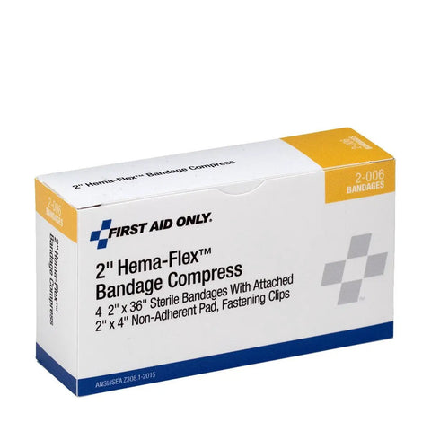 Packaging for 2-Inch Non-Adherent Pad On 2-Inch By 36-Inch Stretched Gauze Bandage, All-In-One Hema-Flex Bandage Compress Pack