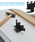 Heavy Duty Square Pipe Shelf Brackets 2 Pack Stainless Steel Black Wall Mounted Shelf Supports shown with installation tools.
