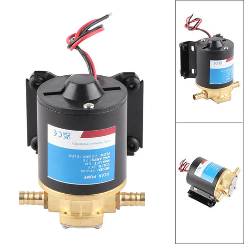 Brass Self Priming Electric Impeller Pump 24V Dc Gear Liquid Transfer 2 Gallons Per Min 8 Liters High Performance Stainless Steel Shaft Corrosion Resistant Fluid Moving Solution For Industrial Use