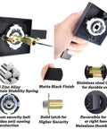 Components and features of Privacy Door Lever With Lock Matte Black Door Handle Set emphasizing durability and security