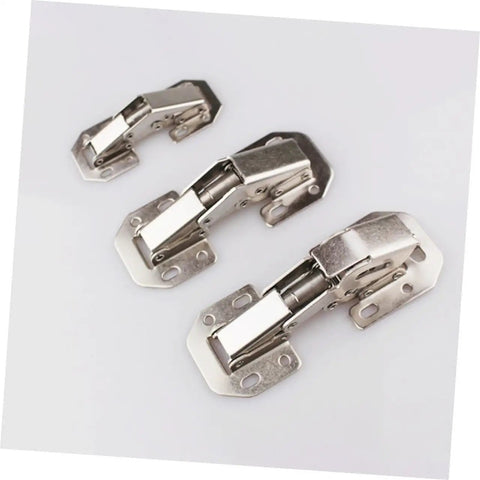 Soft Close Concealed Cabinet Hinges 4 Pack Stainless Steel Wardrobe Door Hinges For Kitchen And Closet Cabinets With Damping Mechanism No Squeak Durable Easy Install Rust Resistant shown in three sizes on white background