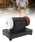 Depisuta Cordless Mini Bench Grinder With 2000 To 6000Rpm Variable Speed And Dual Grinding Wheels for sharpening edges in workshop.