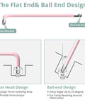 Pink 9-Piece Allen Key Set With Long Ball End Cr-V Wrenches showing flat and ball-end design for torque and angle entry.