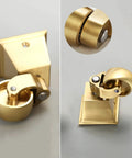 Solid Brass Furniture Casters Set Of 4 With 32Mm Hella Smooth Swivel Wheels Antique Gold Finish square cup base close-up view.