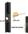 One And A Quarter Inch Cylinder Lock For Patio Doors And Deadbolt Replacements With Five Pin Tumbler Solid Brass Housing Chrome Face