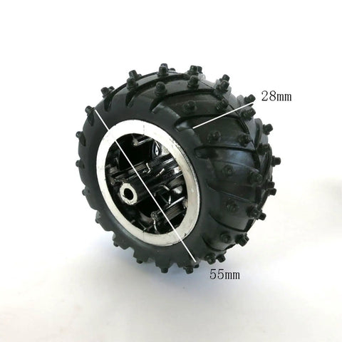 4Pcs RC Car Wheels And Tires Set Built For Tough RC Short Course Trucks With 5.5 Cm Diameter And 2.8 Cm Wide Rubber Tires 0.29 Cm