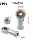 Two Piece Set 304 Stainless Steel Rod End Bearings PHSB6 Female Right Hand Threads Three Eighths Inch Diameter Twenty Four Threads Per Inch High Precision Low Noise For Fast Smooth Motion And Heavy Load Apps 3/8-24, 2 pcs
