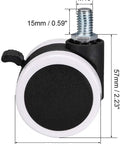 Heavy Duty Swivel Caster Wheels 2 Inch PU Twin Rollers with M10 X 15mm threaded stem and brake for smooth movement.