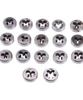 Hardened Alloy Steel Tap And Die Set With Variable Hand Tools For Heavy Duty Screw Threading Operations That Cut Tapered Threads And Craft Precise Nuts in metric sizes