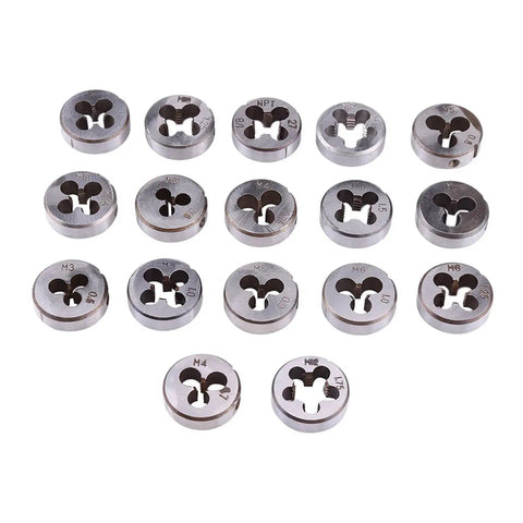 Hardened Alloy Steel Tap And Die Set With Variable Hand Tools For Heavy Duty Screw Threading Operations That Cut Tapered Threads And Craft Precise Nuts in metric sizes