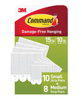 Damage Free Picture Hanging Strips Set With 18 Pairs Medium 10 Lb And Small 5 Lb Frames 36 Strips No Tools Needed White Adhesive