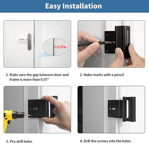 Heavy Duty Aluminum Door Lock Reinforcement For Front Doors Tough As Nails Kick Resistant Security Latch Withstand 800 Lbs installation steps