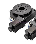 Rock Solid Motorized Rotary Positioning Stage 100mm Electric Rotary Table with index plate, hollow turntable, precision automation view.