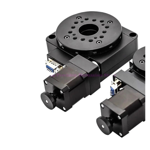 Rock Solid Motorized Rotary Positioning Stage 100mm Electric Rotary Table with index plate, hollow turntable, precision automation view.