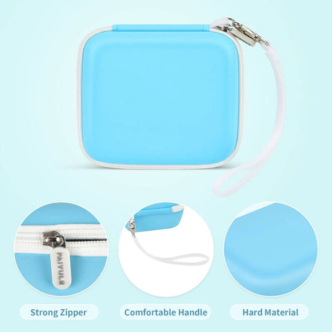 Kids Instant Print Camera Case With Three Roll Paper Refill Durable On The Go Case For Esoxoffore And Friends Dylanto Prograce Dududragon Careenoah Gktz Yeehao Letshaha Enerhamp Anchioo Ytetch Amzelas Weefun, blue PU, 5.5 x 5.1 x 3.1 in