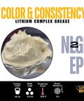 Close-up of Multipurpose Lithium Complex Grease Tube NLGI 2 EP with texture details, suitable for heavy-duty use.