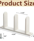 4 Pack Universal ABS Sliding Closet Door Floor Guides for 1-3/8 Inch Thick Doors White Bottom Guides With Screws Product Size