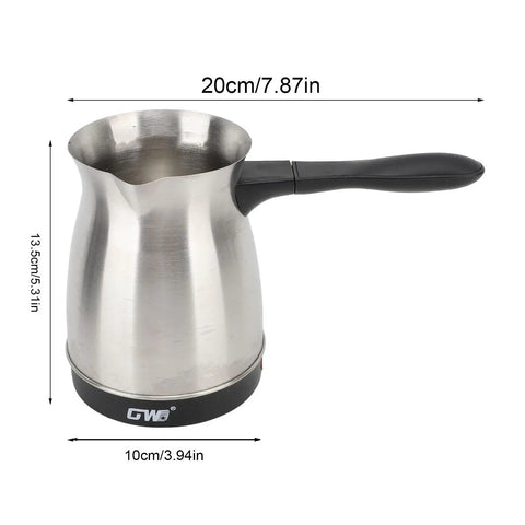 Electric Coffee Pot 600ML Stainless Steel Kettle With Ergonomic Handle For Coffee Tea Milk Turkish Percolator 5 Cup Capacity