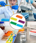 Polypropylene Microcentrifuge Tube Rack Set, 60 Well Double Panel Holder For Chemistry Lab And PCR shown in multi-color display