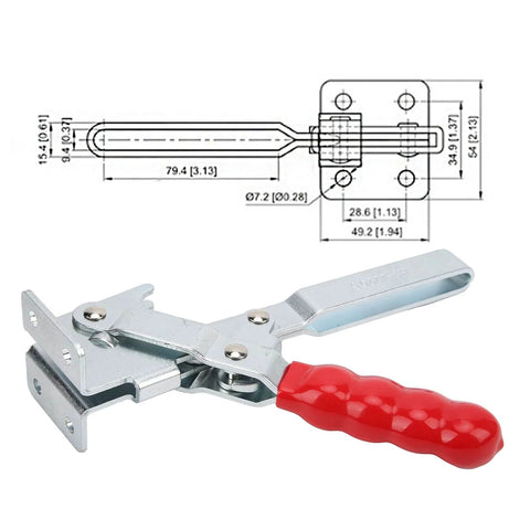 Heavy Duty Welding Toggle Clamp For Woodworking Jigs And Fixtures With Quick Release, metal build with red handle
