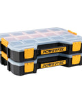 Stackable Tool Box Organizer With Removable Dividers Creating Up To 17 Compartments Interlocking And Portable Design 2 Pack