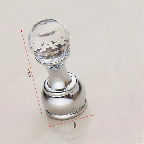 Slick Five Piece Wall Mounted Coat Hooks With Crystal Accents showing a single coat hook with sparkling crystal top and metal base.