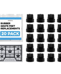 20 Pack Rubber Grate Feet Replacement for Stoves and Ranges, Heat Resistant, Easy 15 Second Install, Stable Support for Stove Grates