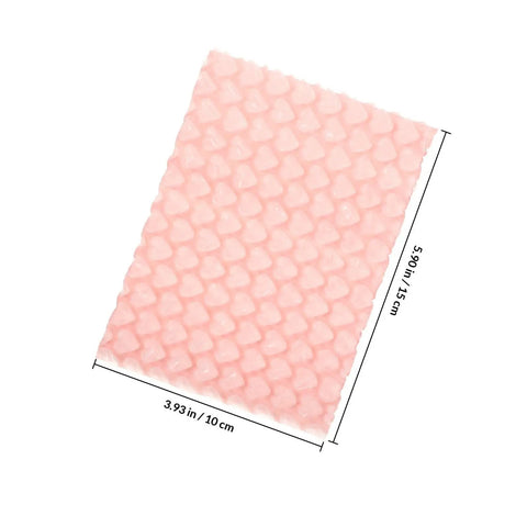 Pink Heart Shaped Bubble Mailers Pack 50 Lightweight Shockproof Envelopes for Jewelry and Collectibles showing size dimensions