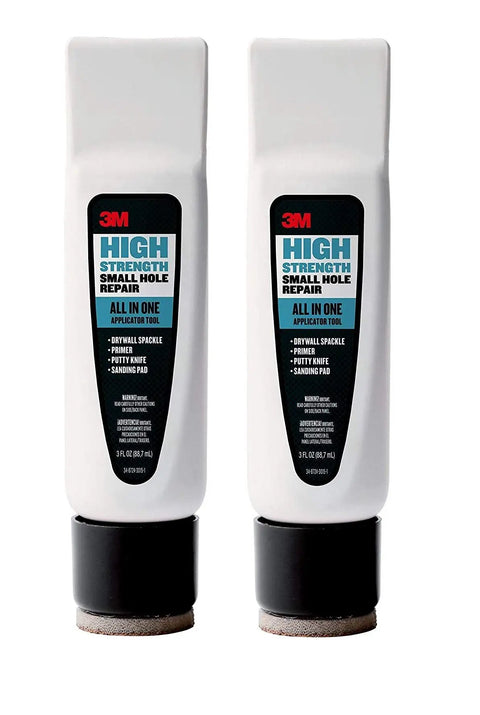 Two-pack of All In One Small Hole Repair Kit with putty knife, spackle, sanding pad for easy wall patch fixes at home.