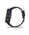 Side view of Descent Mk2i Watch Style Dive Computer With Air Integration For Scuba And Multisport Training, titanium case, black band
