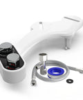 No Electric Bidet Attachment For Toilet Seat Fits Most Standard Elongated Seats With Self Cleaning Dual Nozzles Leak Proof Connectors