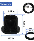 Two Pack Thread Adapters And Rubber And Metal Washers Replacement Kit For One Half By Twenty Eight And Five Eighth By Twenty Four Threads Black Steel Durable Pro Grade Adapters With Rubber Washers For Easy Repairs dimensions and measurements