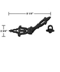 Colonial Style Black Wrought Iron Hasp Door Lock Latch Eight And A Quarter Inch for garage and barn doors with measurements